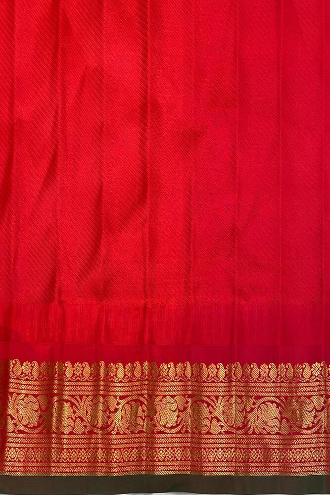 Mustard yellow Gadwal silk saree with intricate zari work and matching unstiched blouse, traditional Indian wear by Saarang Sarees.