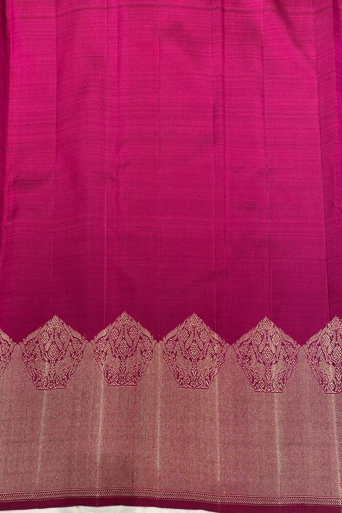 Magenta Pure Kanjeevaram Silk Saree, With Unstiched Blouse
