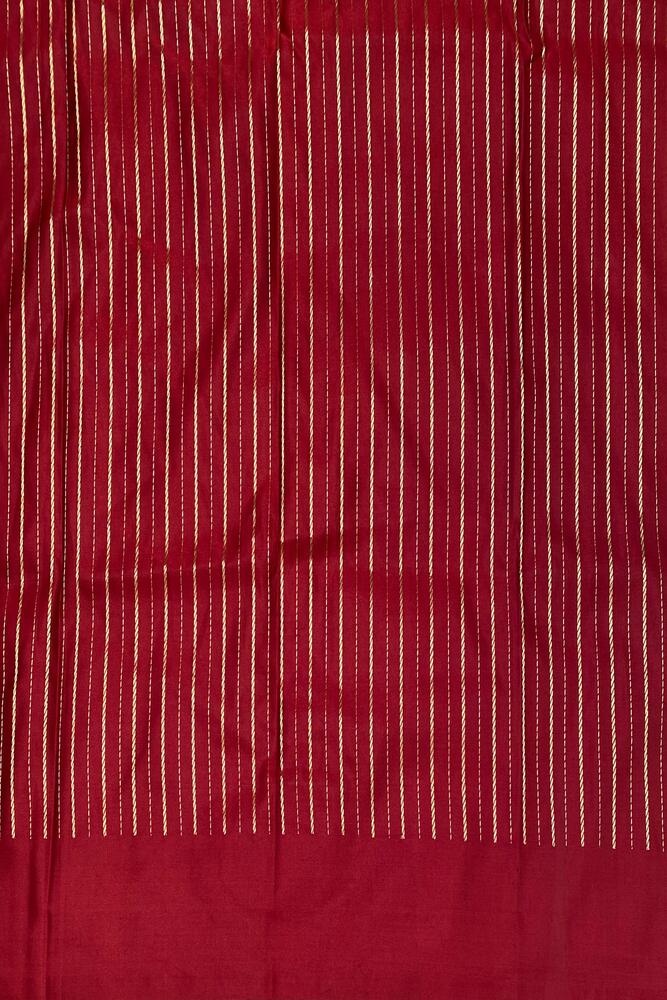 Wine Mashru Silk Banarasi Handloom Saree, With Unstiched Blouse