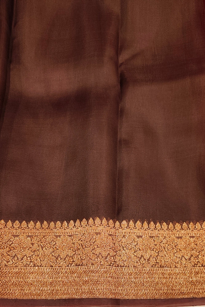 Red Kora Banarasi Silk Saree, With Unstiched Blouse