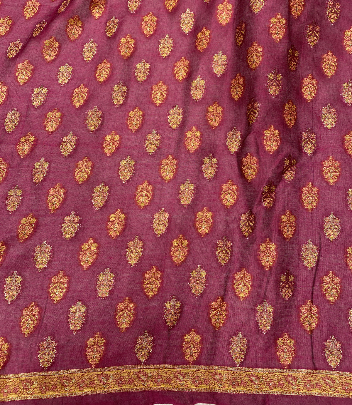 Wine Pure Kani Handloom Silk Saree With Unstiched Jamewar Woven Blouse