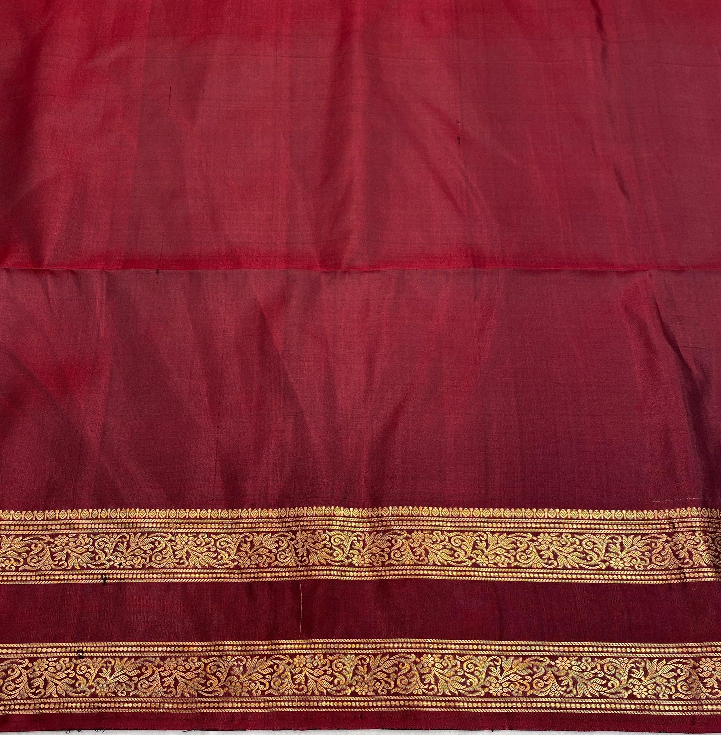 Dark Yellowish-Brown Coimbatore Silk Saree, With Unstiched Blouse