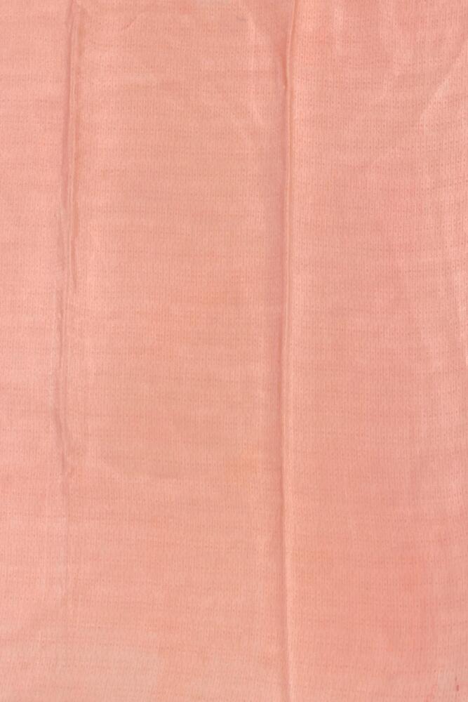 Peach Multi Floral Printed Chiffon Saree, With Unstiched Blouse Piece