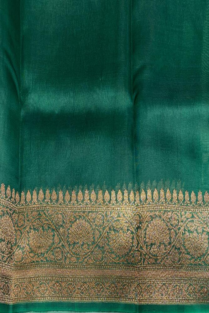 Sky Blue Kora Banarasi Silk Saree, With Unstiched Blouse