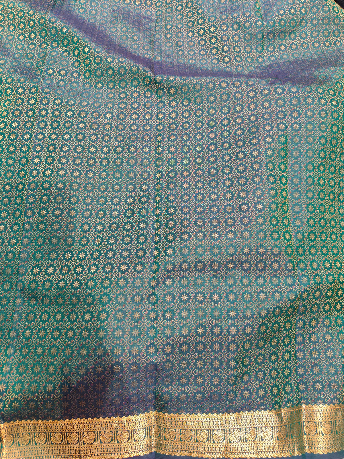 Royal Blue Pure Kanjeevaram Silk Saree, With Unstiched Blouse