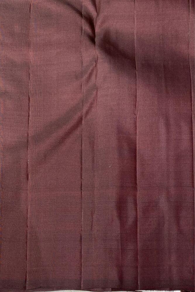 Chocolate Brown Pure Kanjeevaram Silk Saree, With Unstiched Blouse