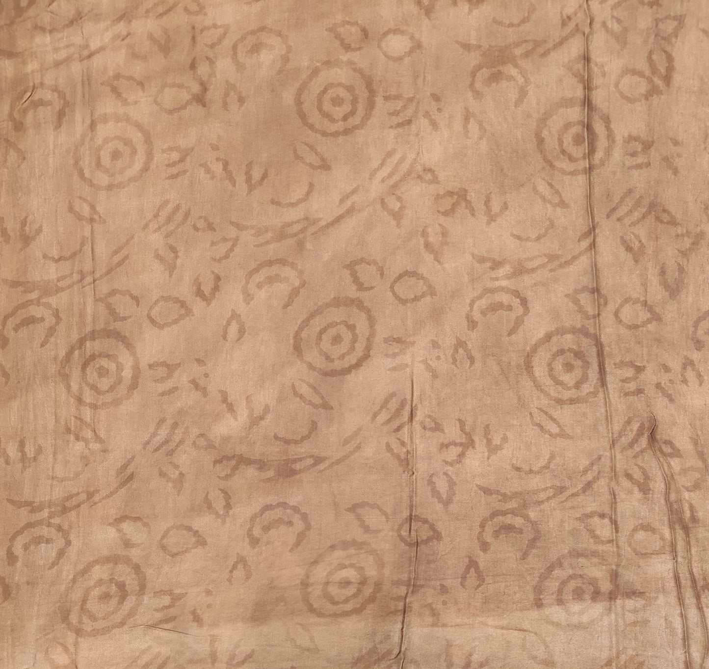 Peach Pure Modal Silk Ajrakh Printed Saree With Unstich Blouse