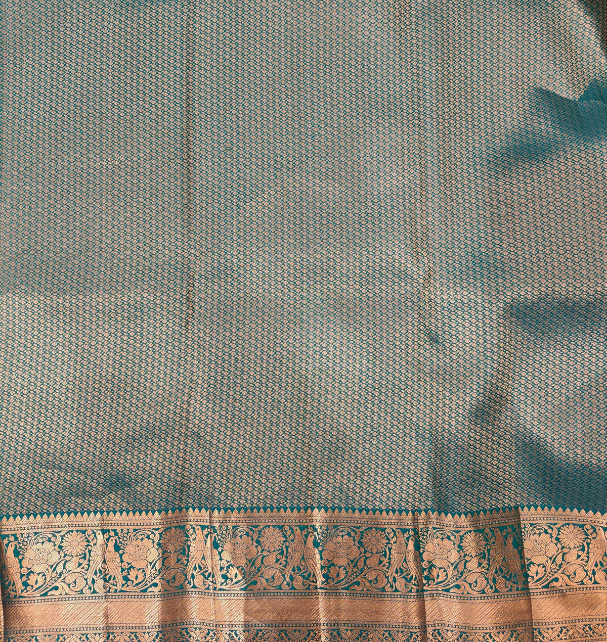 Bottle Green Pure Kanjeevaram Silk Saree, With Unstiched Blouse