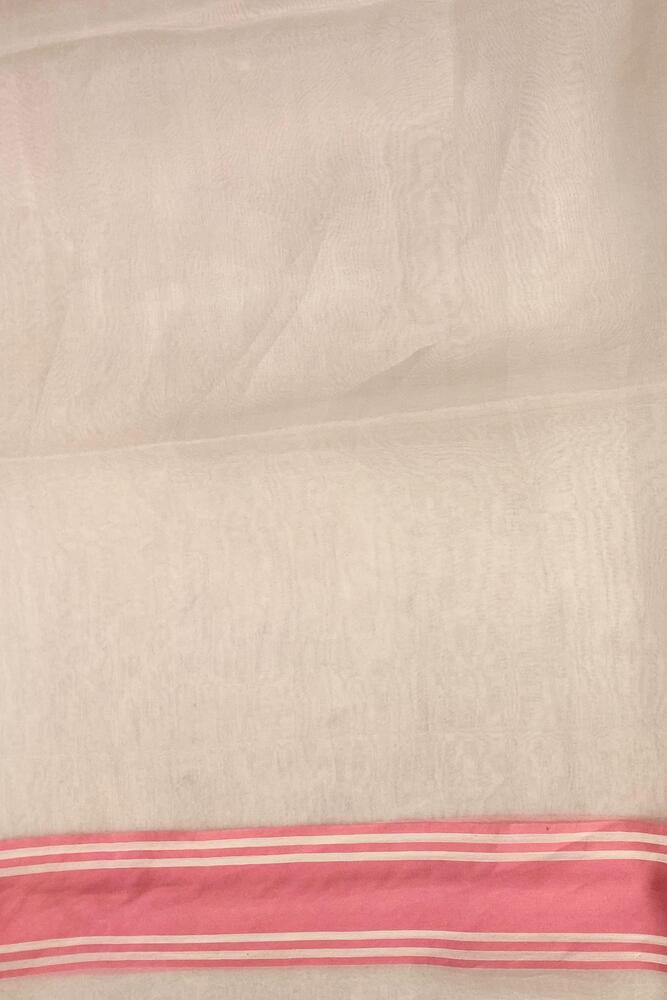 White Muslin Jamdani Saree, With Unstiched Blouse