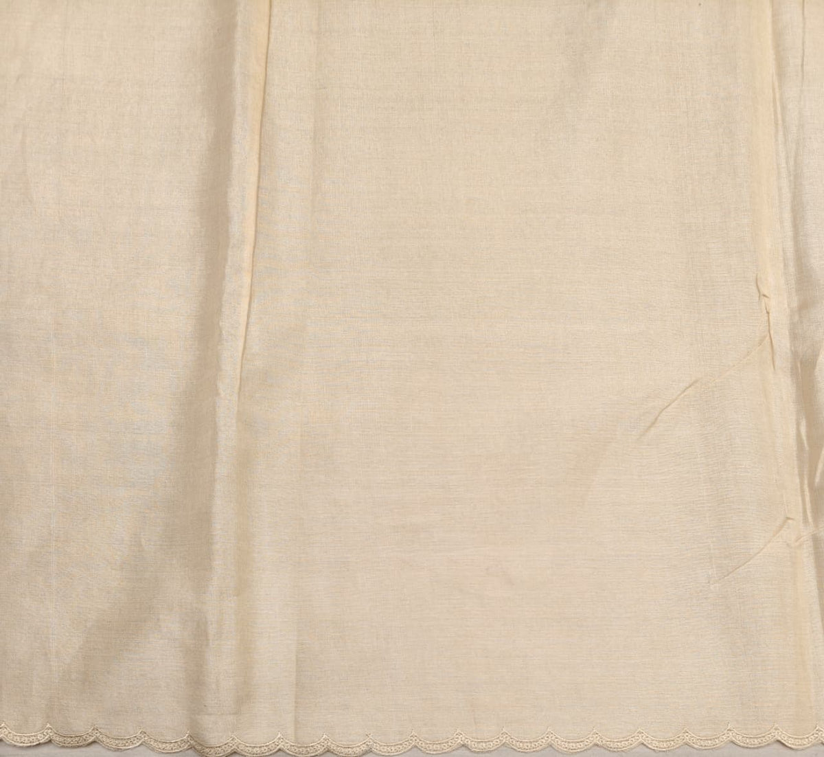 Off-White Tussar Applique Work Saree, With Unstiched Blouse
