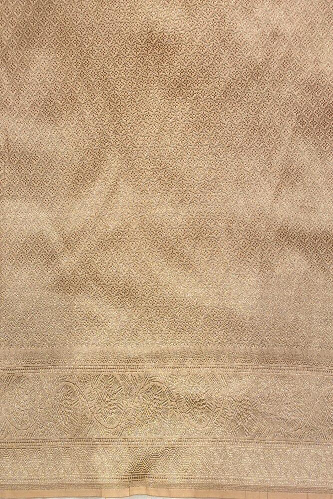 Beige Uppada Banarasi Silk Saree, With Unstiched Blouse