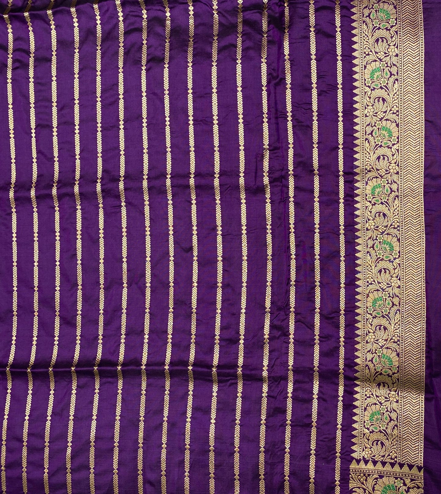 Multi Kadiyal Banarasi Rangkat Design Saree, With Unstiched Blouse