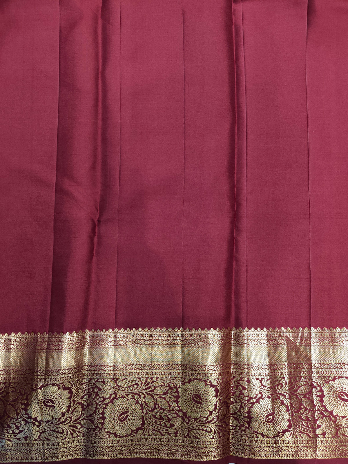 Deep Brown Pure Kanjeevaram Silk Saree, With Unstiched Blouse