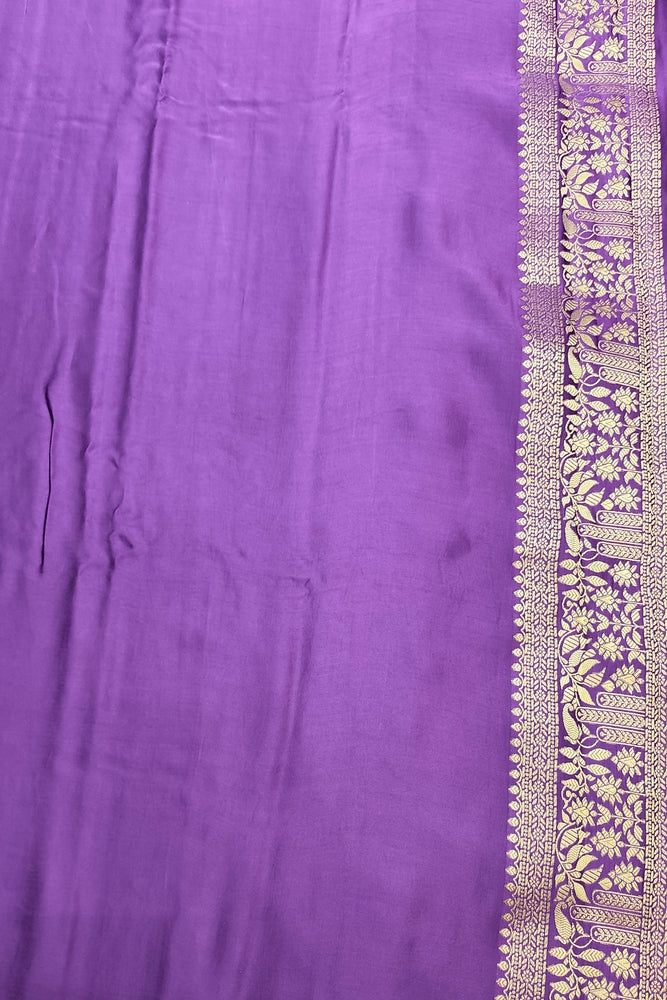 Purple Semi Mashru Silk Sarees With Unstiched Blouse
