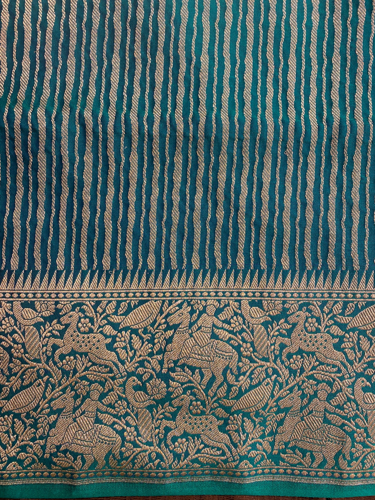 Rama Blue Semi Mashru Katan Silk Saree, With Unstiched Blouse