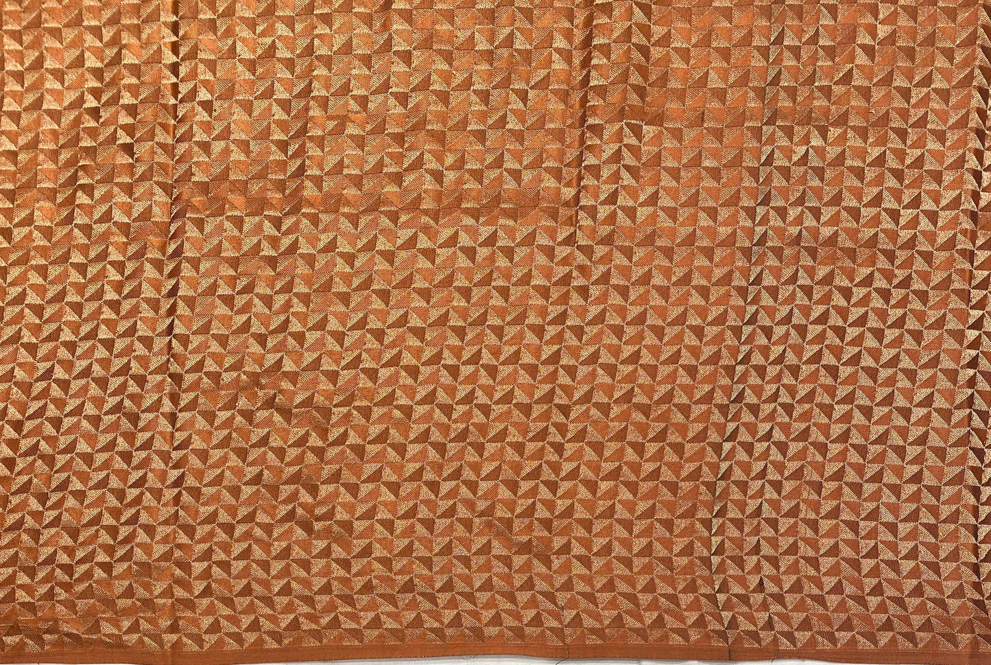 Brown Gradient Mysore Crepe Silk Banarasi Saree, With Unstiched Blouse