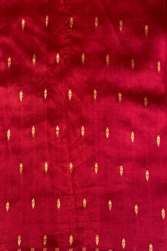 Beige tissue Banarasi silk saree with Resham embroidery border and unstiched blouse, ideal for party wear by Saarang Sarees.