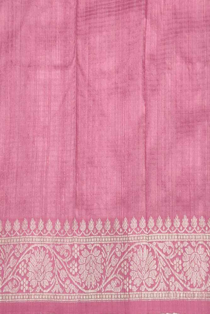 Pink Munga Banarasi Silk Saree, With Unstiched Blouse