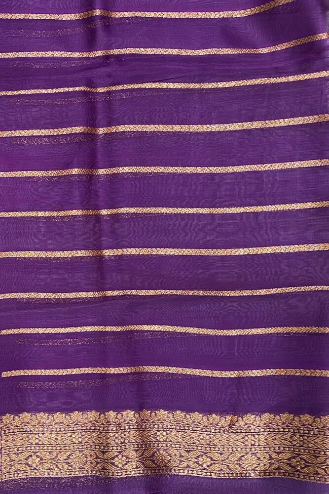 Mustard Yellow Kora Banarasi Silk Saree With Hand Weaving Work, With Unstiched Blouse