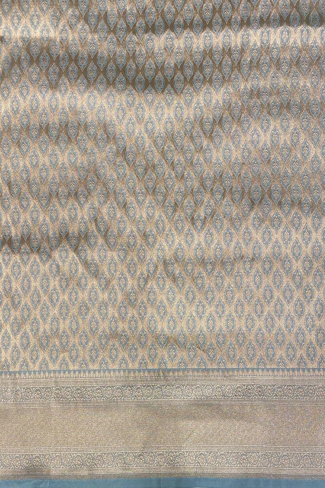 Blue Uppada Banarasi Silk Saree, With Unstiched Blouse