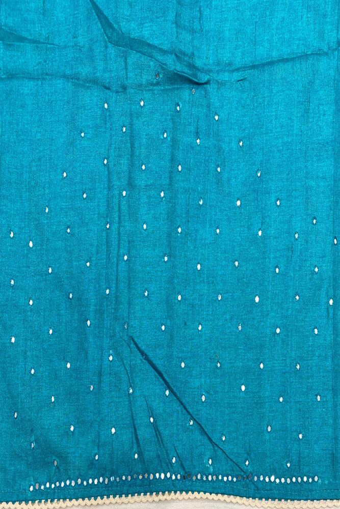 Off-White Tussar Thread Work Saree, With Unstiched Blouse