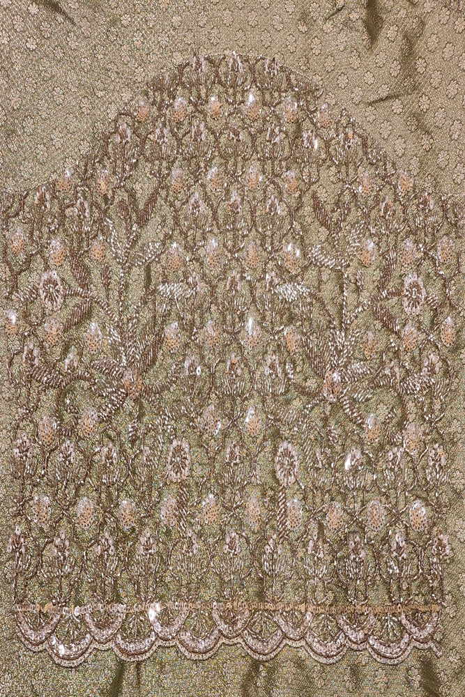 Pista Green Tissue Kanjeevaram Silk Sarees With Embroidery Work, With Unstiched Blouse