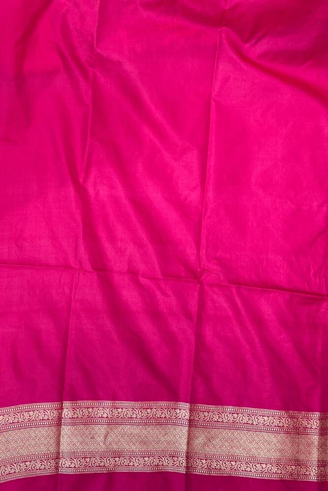 Magenta & Multi Banarasi Silk Saree With Patola Concept, With Unstiched Blouse