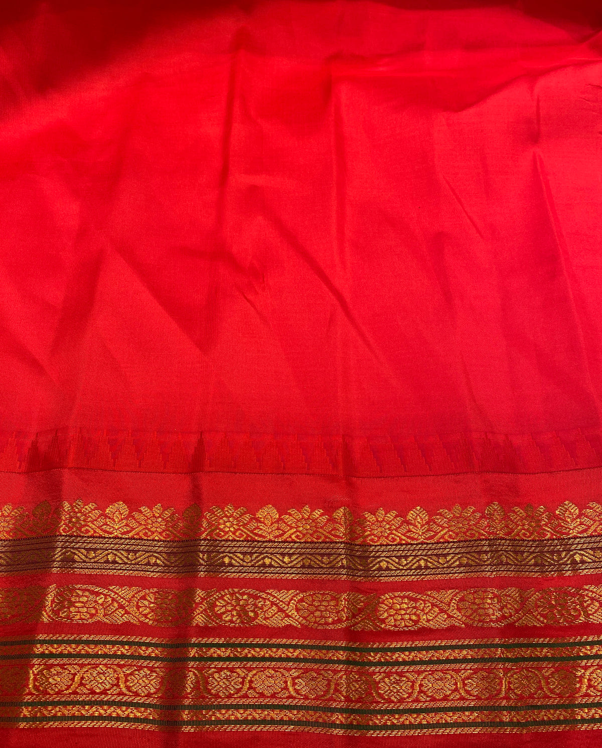 Indigo Blue Gadwal Silk Sarees With Unstiched Blouse
