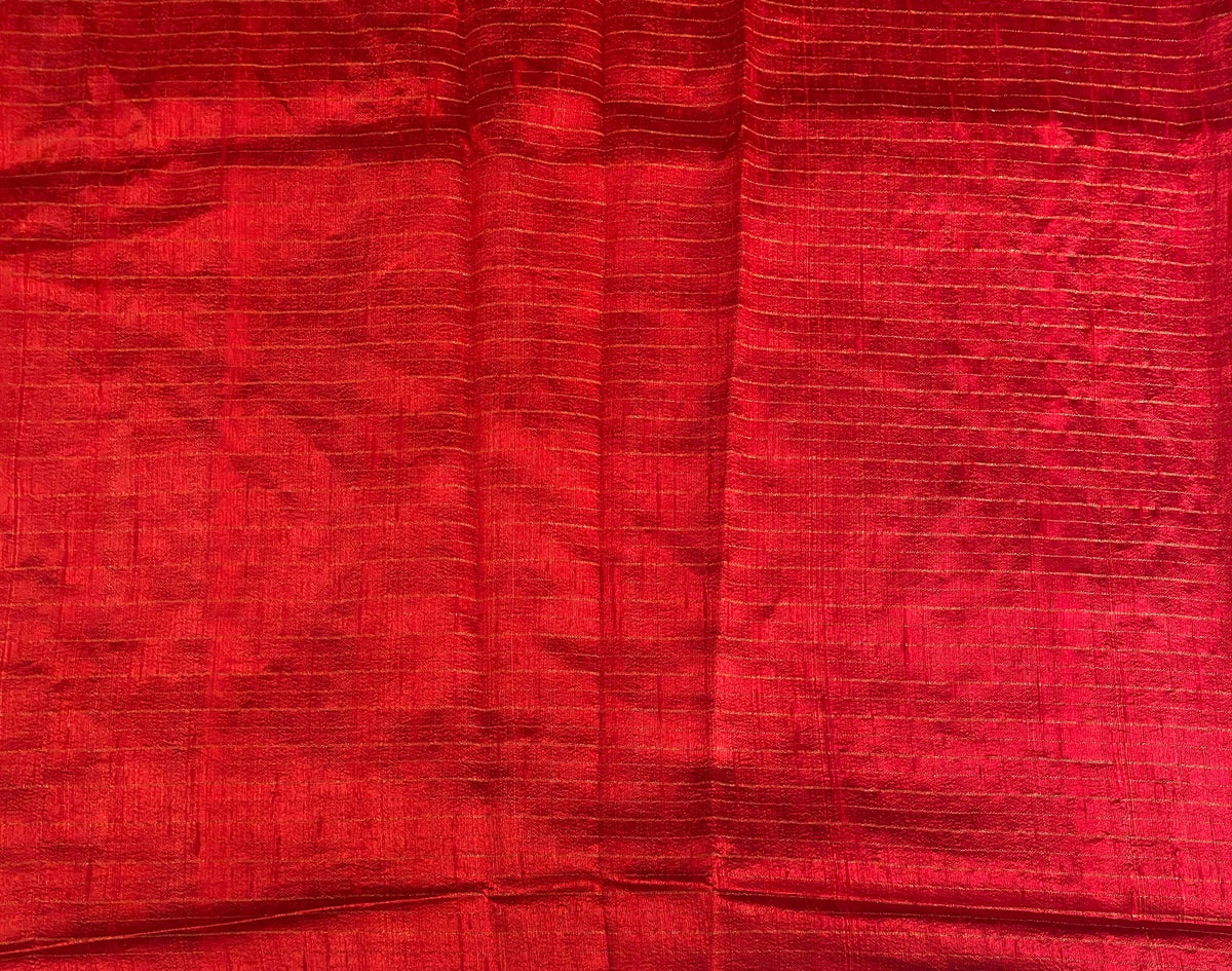 Golden Beige Tissue Organza Silk With Ari Work Saree, With Unstiched Blouse