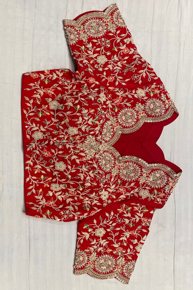 Mustard Yellow Tissue Silk Saree Hand Embroidery With Readymade Blouse