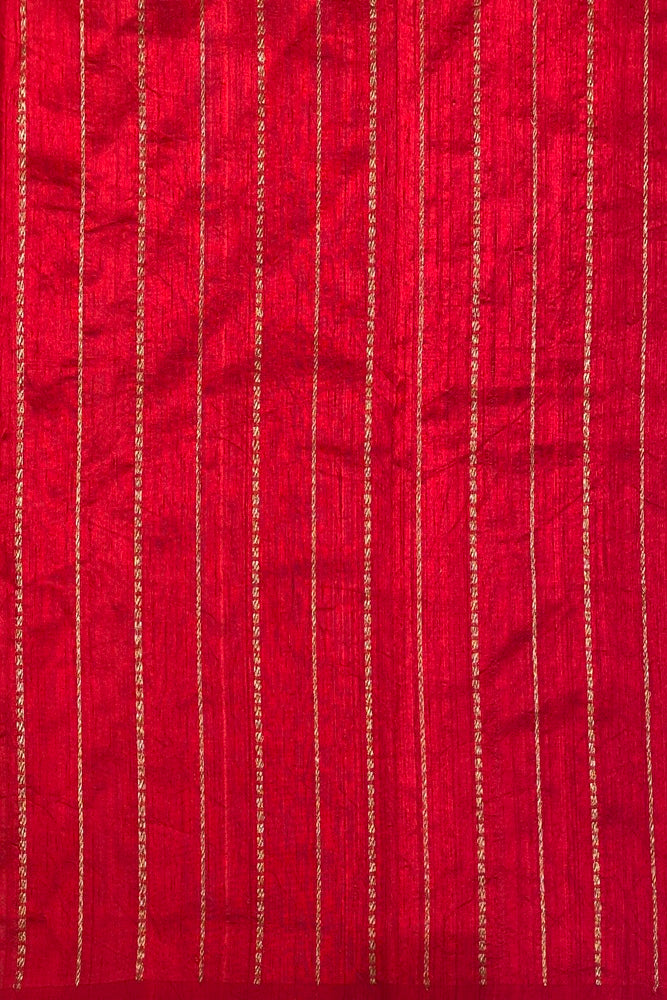 Offwhite Pure Raw Tussar Banarasi Silk Saree With Zari Work, With Unstich Blouse