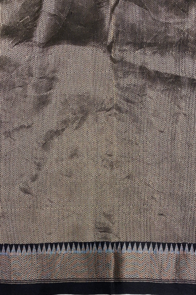 Black Mashru Silk Banarasi Kadwa Handloom Saree, With Unstich Blouse