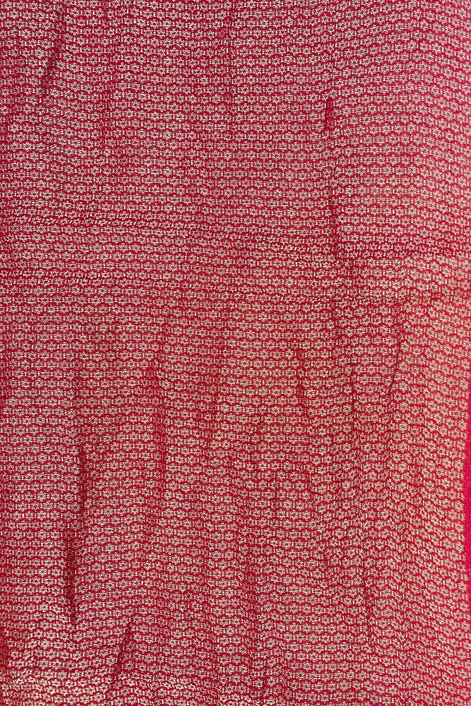 Rani Pink Tussar Georgette Saree Weaving Work With Blouse Piece
