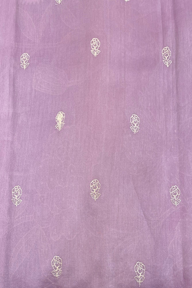 Multi Organza Silk Hand Embroidery Work Saree, With Unstiched Blouse