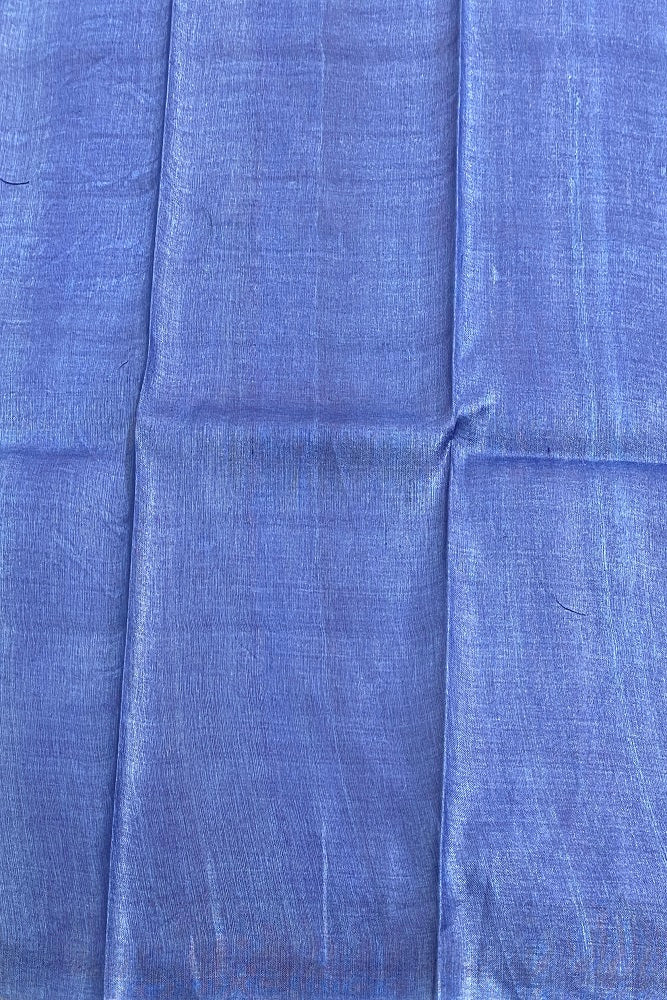 Forest Green Tussar Silk Printed Saree, With Unstiched Blouse