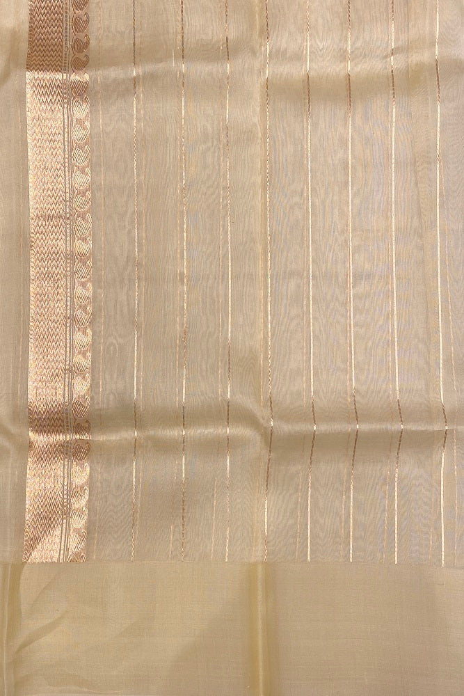 Butter Kora Banarasi Silk Saree, With Blouse Piece