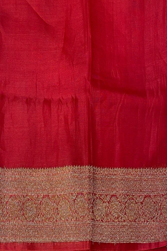 Bottle Green Kora Banarasi Silk Saree, With Unstiched Blouse