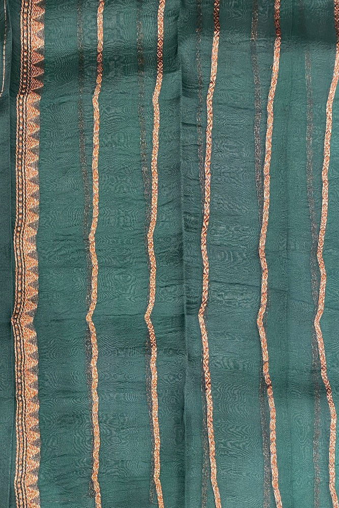 Red Kora Banarasi Silk Saree, With Unstiched Blouse