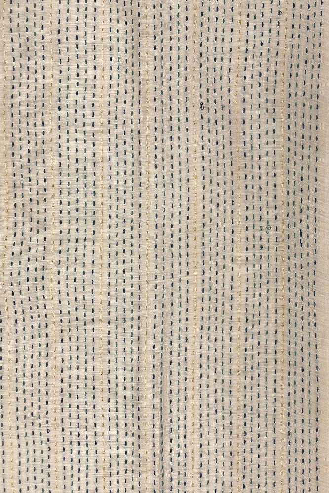 Deep Green Munga Banarasi Silk Printed Saree With Resham Work, With Unstiched Blouse