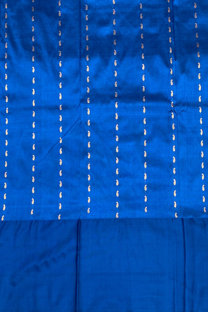 Blue & Pink Katan Silk Banarasi Hand Weaving Saree With Blouse