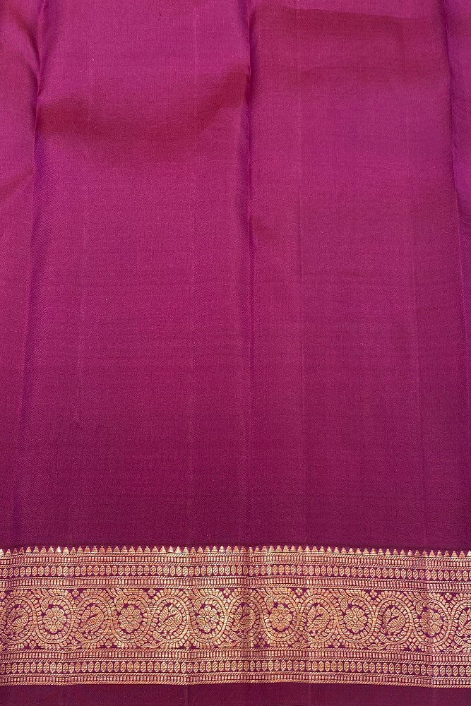 Lime green pure Kanjeevaram silk saree from Saarang Sarees with an unstiched blouse, traditional Indian wear, detailed fabric pattern visible