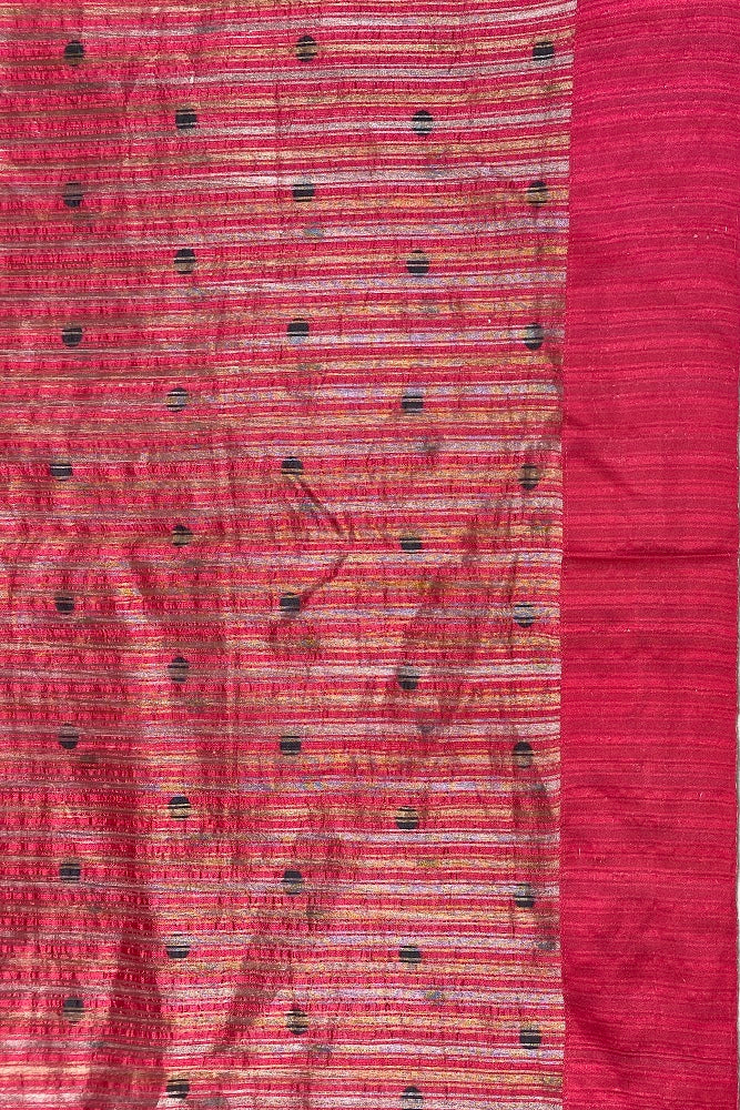 White & Balck Striped Tissue Organza Silk Printed Saree With Satin Border, With Unstiched Blouse