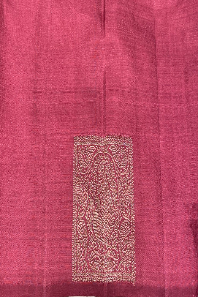 Pink Pure Tissue Kanjeevaram Silk Saree With Blouse