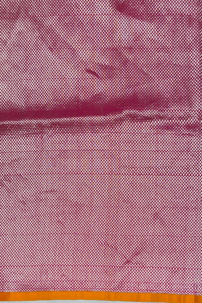 Rani Pink Mashru Silk Banarasi Kadwa Handloom Saree Without Border