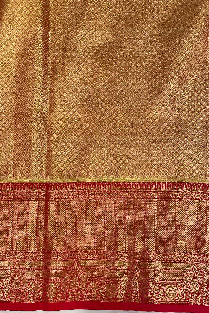 Multi & Gold Pure Silk Tissue Saree, With Blouse Piece