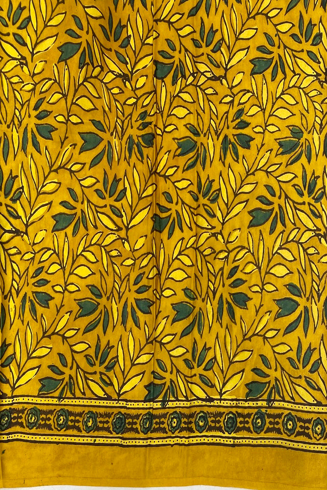 Yellow Pure Modal Silk Ajrakh Printed Saree With Blouse
