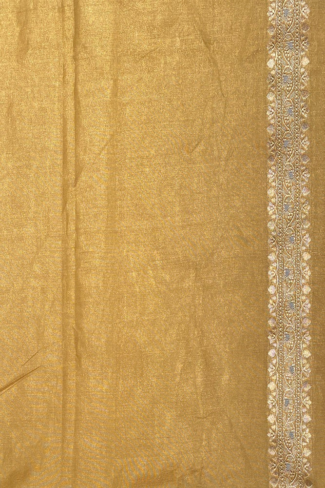Gold Tissue Banarasi Silk Saree , With Blouse