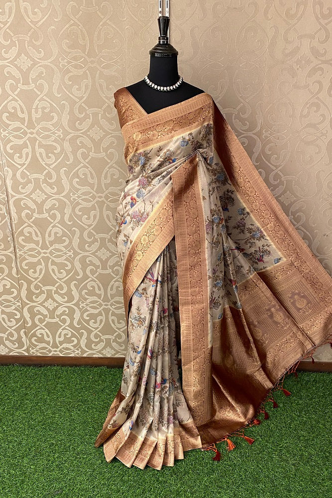 Multi Tissue Silk Saree, Multi Colour Weaving With Blouse.