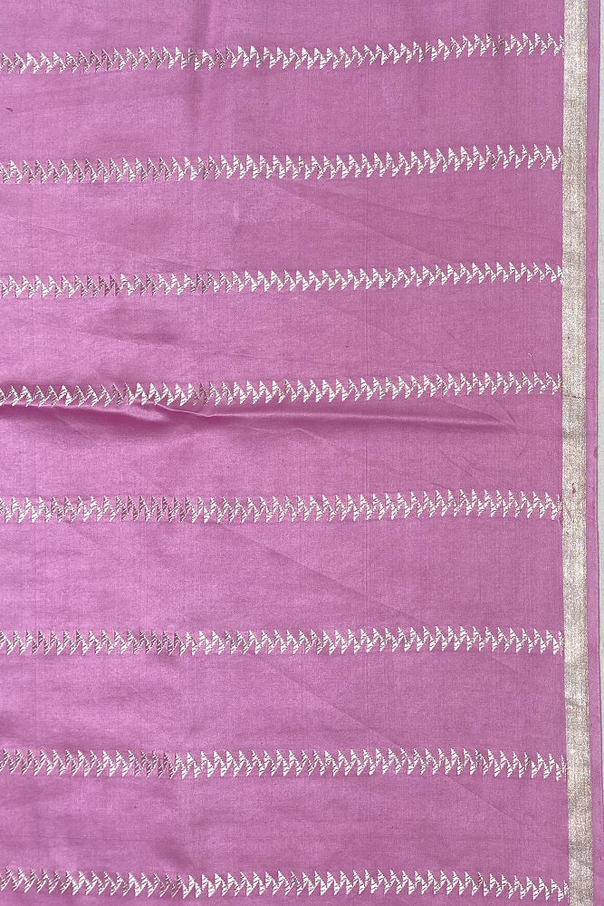 Mauvish Pink Mashru Silk Banarasi Kadwa Handloom Saree, With Blouse