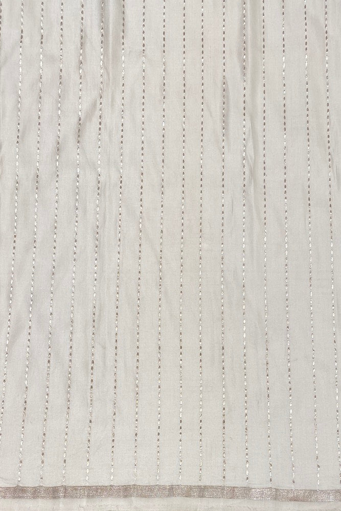 Offwhite Mashru Silk Banarasi Kadwa Handloom Saree, With Blouse